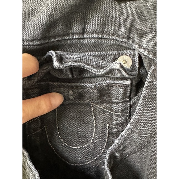 True Religion Jeans Mens 36 Black Straight Leg Denim Five Pocket Classic Style - Picture 6 of 7